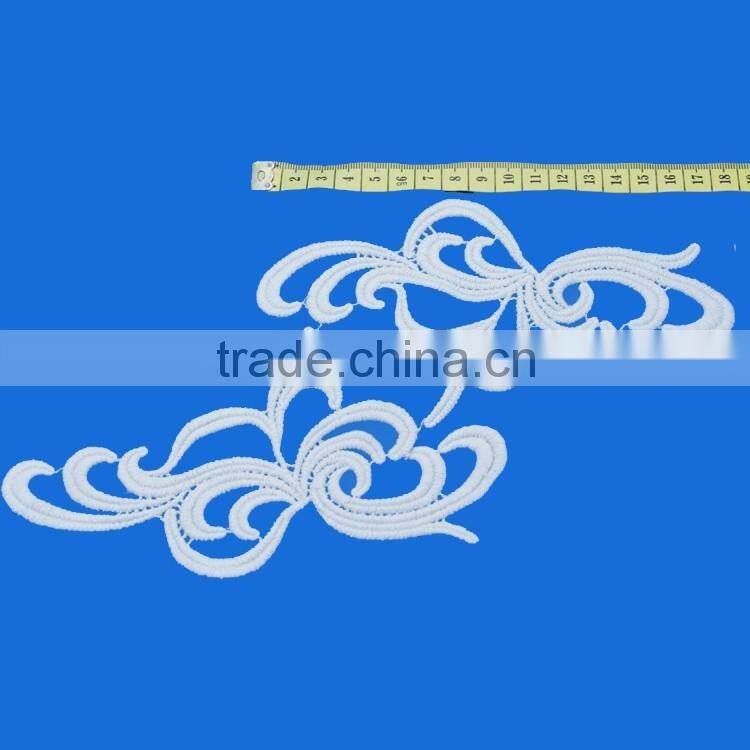 Factory direct supply hot selling collar neck designs decorative lace trim embroidered neck patch