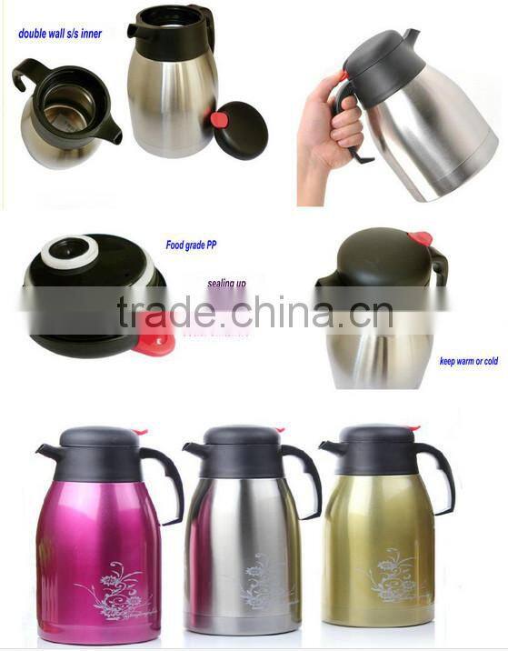 LFGB/EU double wall stainless steel coffee thermos price 1.2/1.5/2.0L