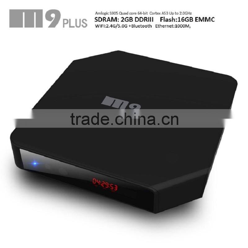 2016 New Kodi Full Loaded Internet Android TV Box 2GB RAM 16GB ROM S905 Quad Core M9 Plus TV Box
