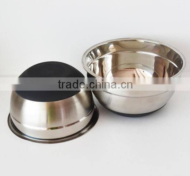 Stainless Steel deep Mixing Bowl silicon base Black color