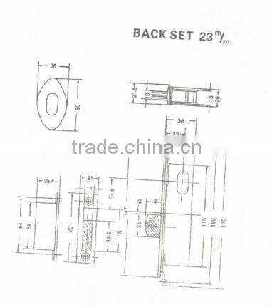 High quality aluminium door lock 41054