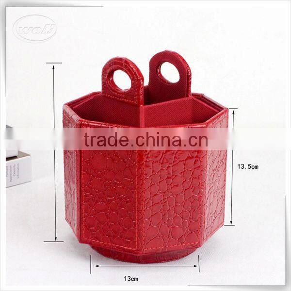 Christmas season hot promotion leather open box remote control with turnable manufacture