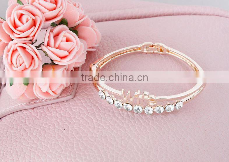 Wedding Jewelry Stainless Steel Love Heart Bangles Bracelet For Wife