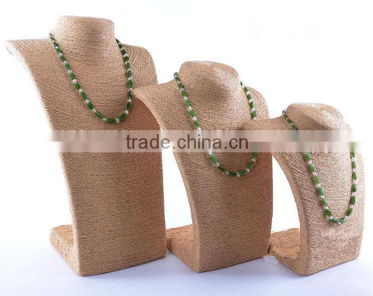New Design Bohemia Style Hemp Rope Jewelry Display Bust for Necklace Pendant S1274