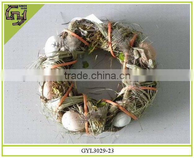 2014 new design easter decorative wreath with eggs