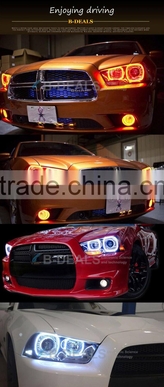 RGB Multi-Color LED Angel Eyes Halo Rings Kit For 2011-2014 Dodge Charger with Remote