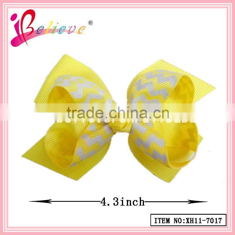 New years hair bows fake wholesale jewelry kids hair ribbon bows clip