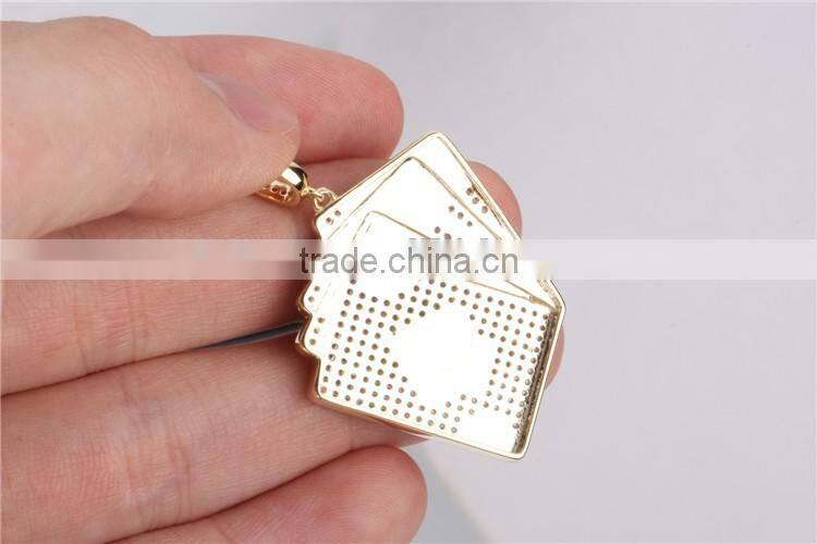 Newest model hip hop playing card pendant 10k gold plating two tone jewerly