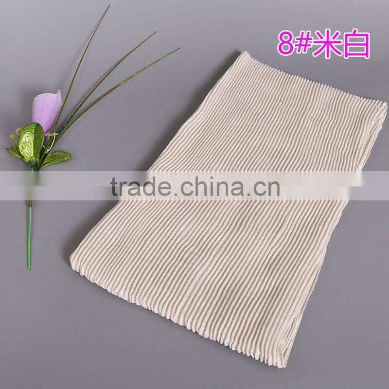 2016 New Style Stripe Embossed Viscose Plain Muslim Women Hijab Scarf