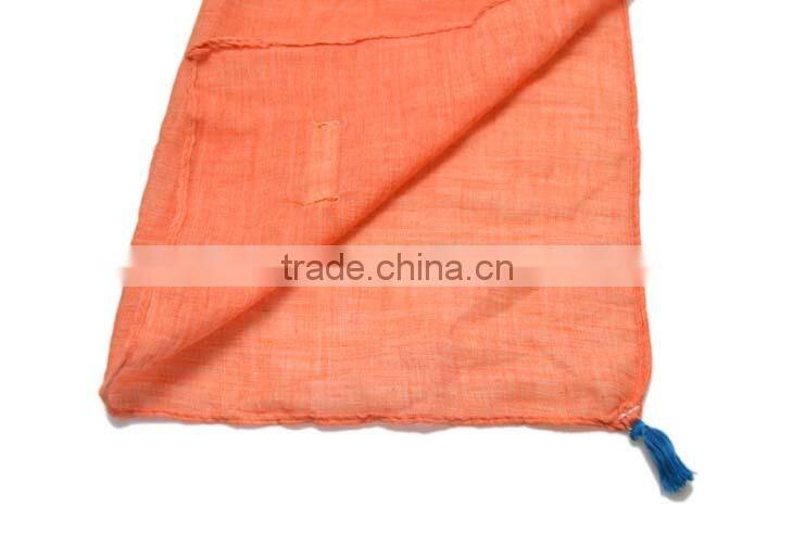 Wholesale Fashion Classic Tassel Style Kids Boys Girls Cotton Solid Plain Scarf