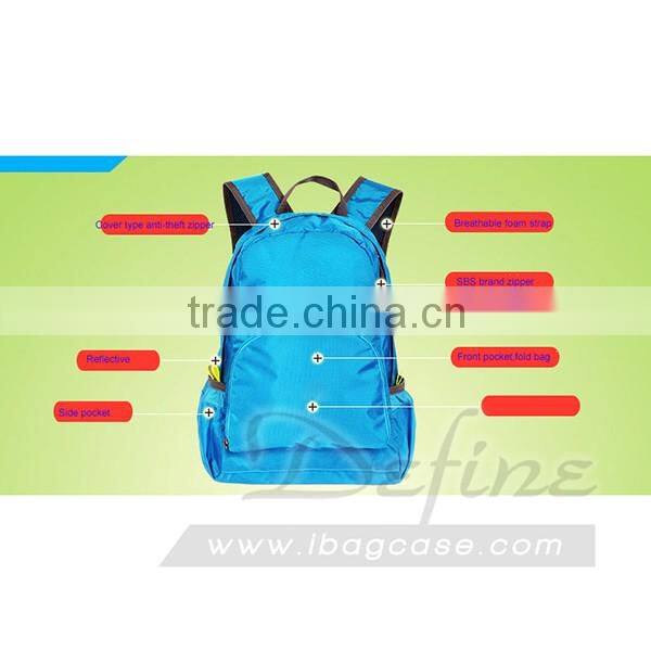 Nylon Teenage Backpack Folding Portable Storage Bag