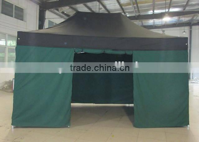 3m x4.5m small hexagon folding gazebo with window and door walls