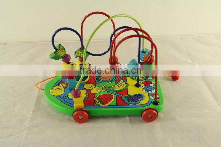 wooden toy boat wooden bead maze toy