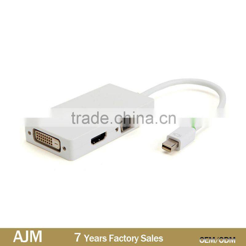 3 in 1 Thunderbolt Mini DisplayPort DP to HDMI DVI Displayport Cable Adapter