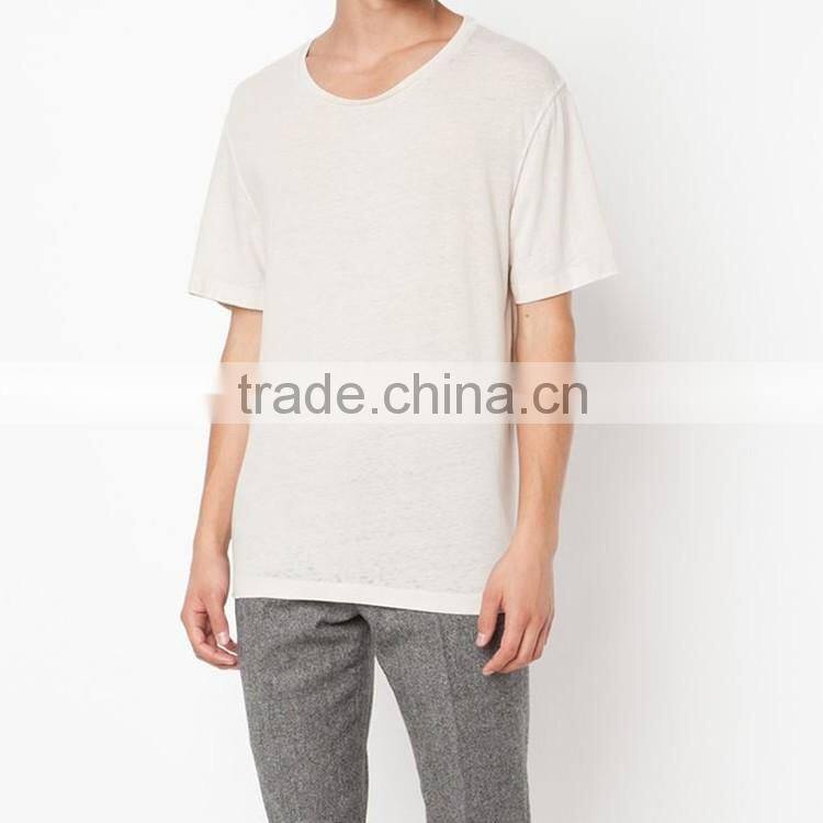 Summer men short sleeve o neck faded cotton blank t-shirts