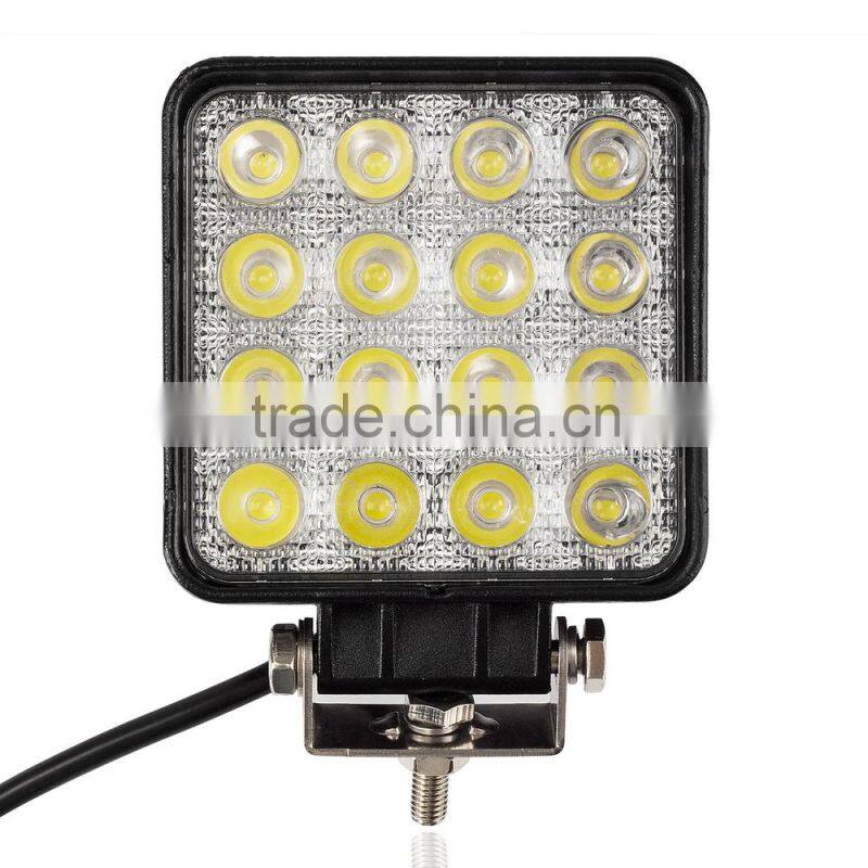 Shenzhen high quality car parts led work light 48w for jeep atv suv utv