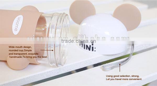 New Fancy funny ears glass sports water bottle