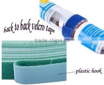 Customized back to back double side hook and loop tape supplier in China