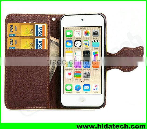 Wholesale Leaf Magnetic Buckle Leather Flip Cover Case for Apple iPhone with Strap