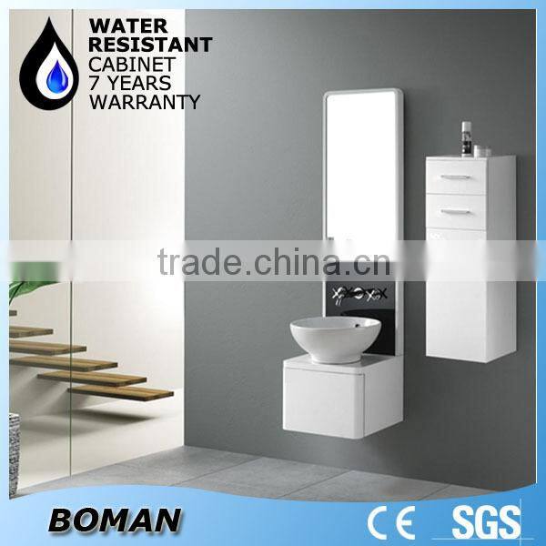 new style wall mounted bathroom cabinet with wash basin, mirror and light