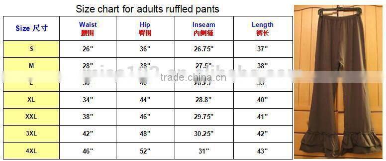 Ladies cotton ruffle pants women loose knit pants high quality