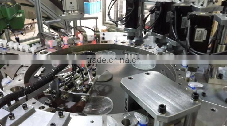 cosmetic dispensing part assembly and testing machine