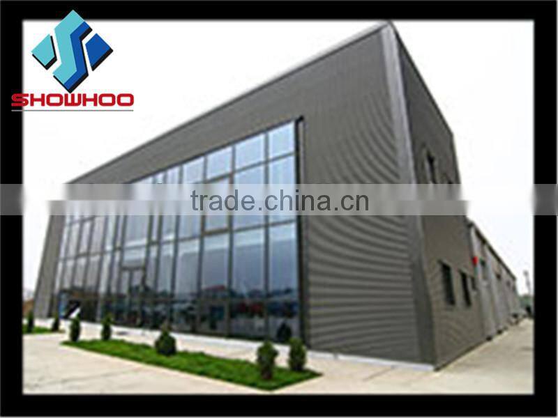 Exterior building glass walls prefabricated sheds steel hall