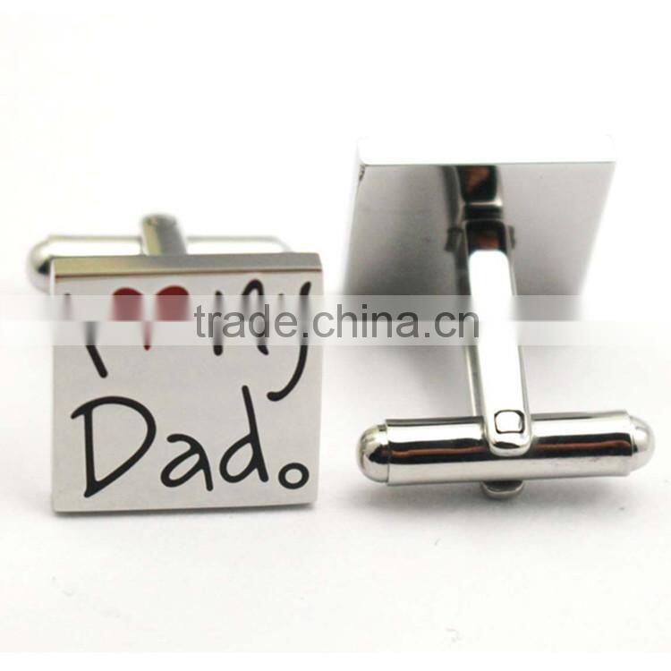 Personalized Logo Blank Stainless Steel Square Cuff Links