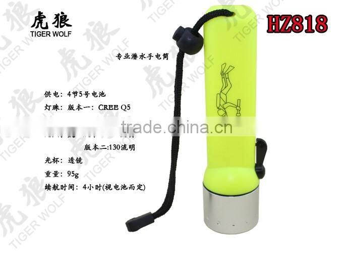 Waterproof Aluminum Head High Power LED Diving Flashlight