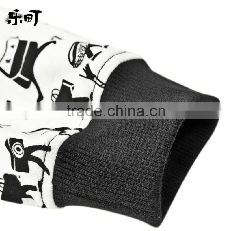 Spring 2015 girl's stylish cartoon printing loose long sleeve short models european sweater