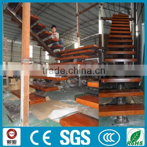 oak wood iron straight stair supplier used in door-YUDI