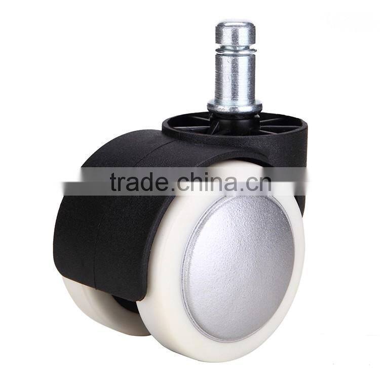 2016 BL promotional 2" white painted double swivel plastic PU office chair caster wheels