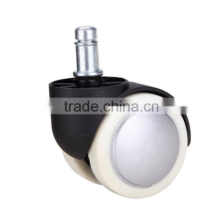 2016 BL promotional 2" white painted double swivel plastic PU office chair caster wheels