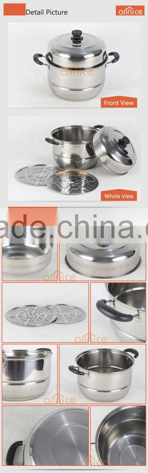 Stainless steel double layer steamer pots made in china