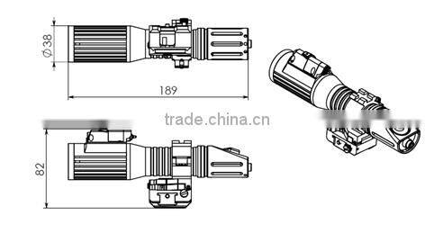 Tactical green Laser Sight and 1000 lumen led Cree Flash Light Combo for long gun