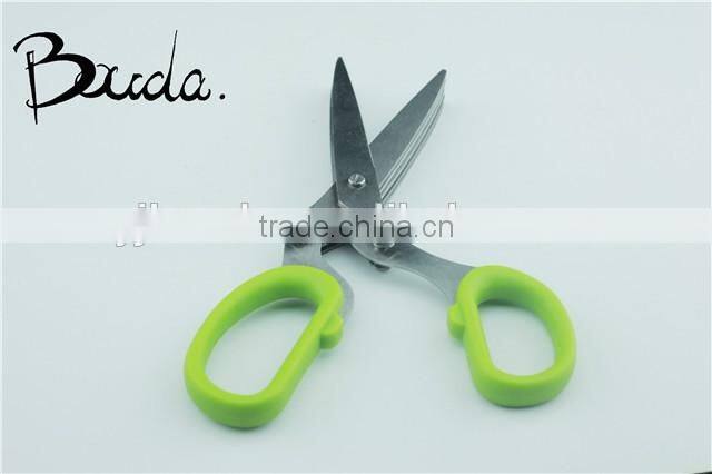 Multifunction 5 blade stainless steel herb scissor/ kitchen scissors BD-S1622
