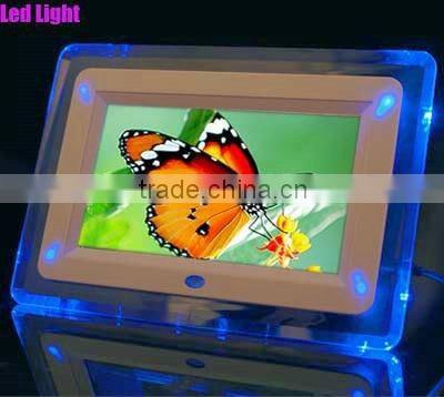 OEM 7 inch HD TFT LCD Digital Photo Frame with Slideshow Transparent Picture Frame Alarm Clock MP3 MP4 Movie Player