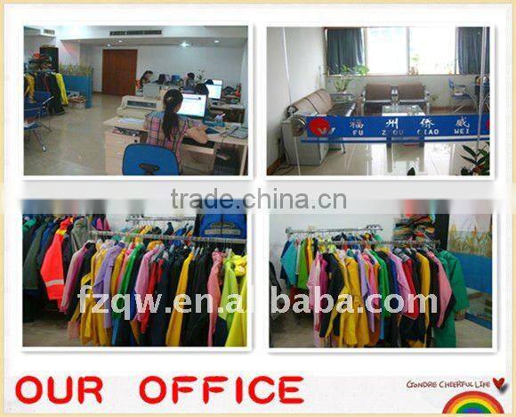 Qiaowei OEM hot sale unisex navy PVC waterproof rainsuit