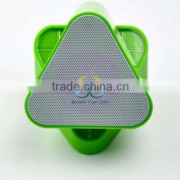 Green Mini 3D Sound USB FM Speaker TF Card LED Radio Audio Music Rotatable Player