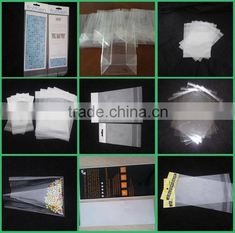 Clear OPP plastic packing bags self adhesive