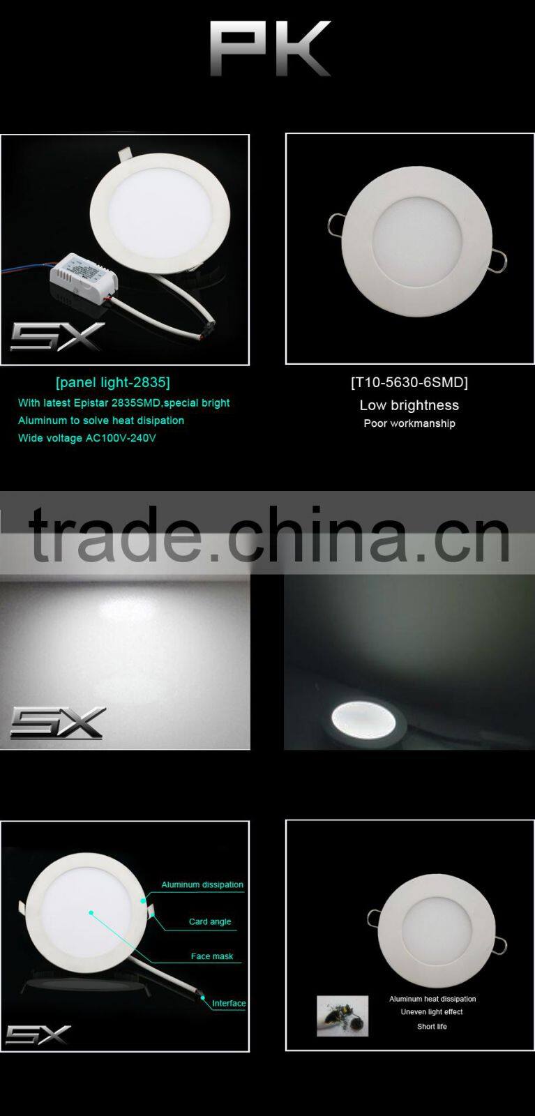 Round oled panel light aluminium covering 6W 600LM
