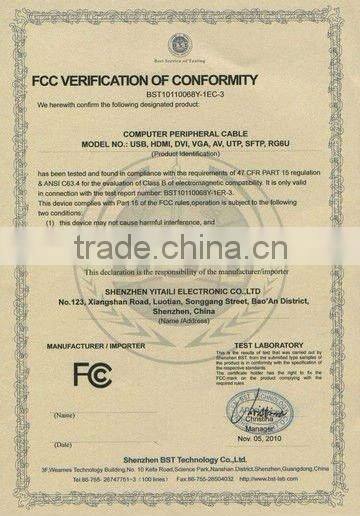 Certificated scart to 3rca cable