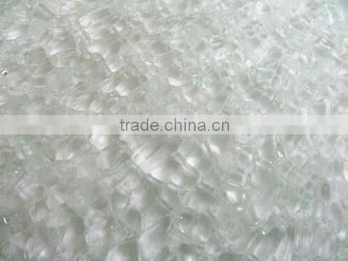 with milky white film 5mm and 5mm crack ice tempered laminated glass