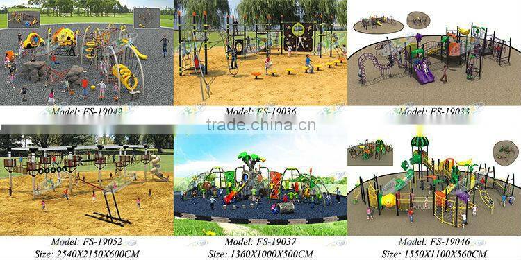 Combined outdoor climbing exerciser with plastic slide