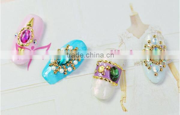 2015 new 3D nail accessories natual abalone shell jewelry stone for nail art decoration