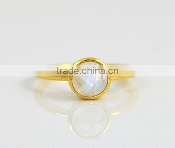 sterling silver moonstone round Gemstone Gemstone Ring