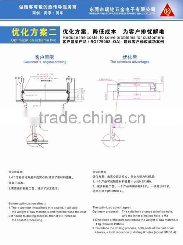 Dongguan manufacturer supply online shopping buckle fin heatsink