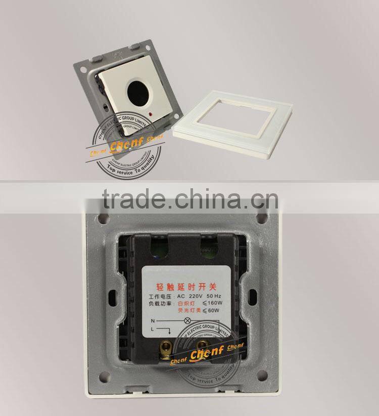 CE Approval Universal Tempered Glass Panel Touch Delay Switch