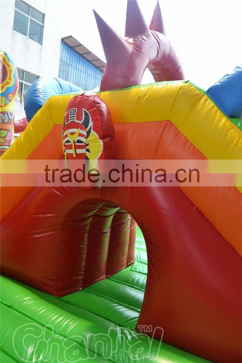 Tiki Island inflatable playground obstacle fun city for sale