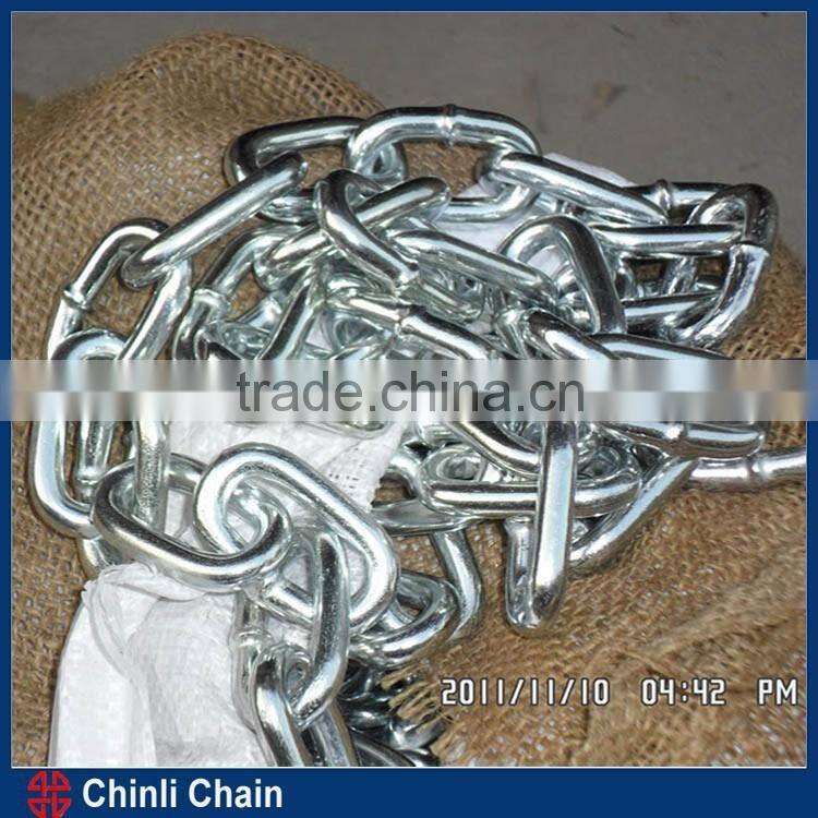 DIN764 standard 20 Mn2 link chain, high quality electro galvanized chain
